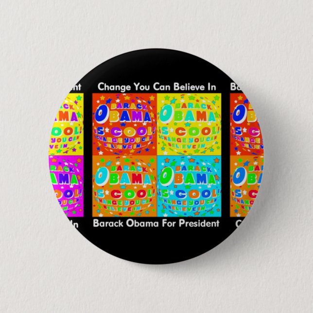 SUPPORT BARACK OBAMA PINBACK BUTTON (Front)
