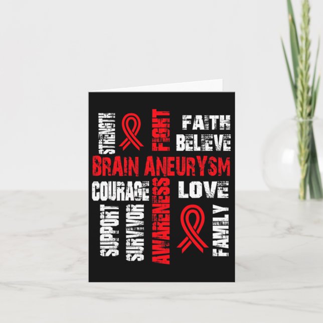 Support Believe And Fight Brain Aneurysm  Card (Front)