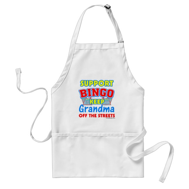 Support Bingo Grandma Adult Apron (Front)