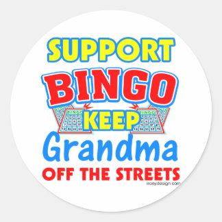 Support Bingo Grandma Classic Round Sticker