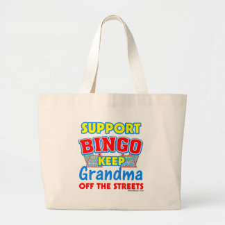 Support Bingo Grandma Large Tote Bag