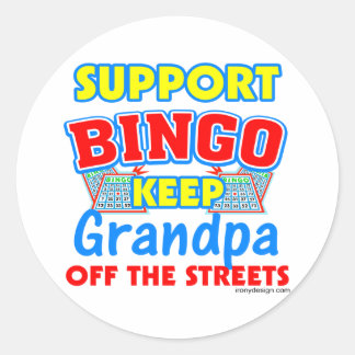 Support Bingo Grandpa Classic Round Sticker