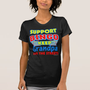 Support Bingo Grandpa Funny Dark T-Shirts