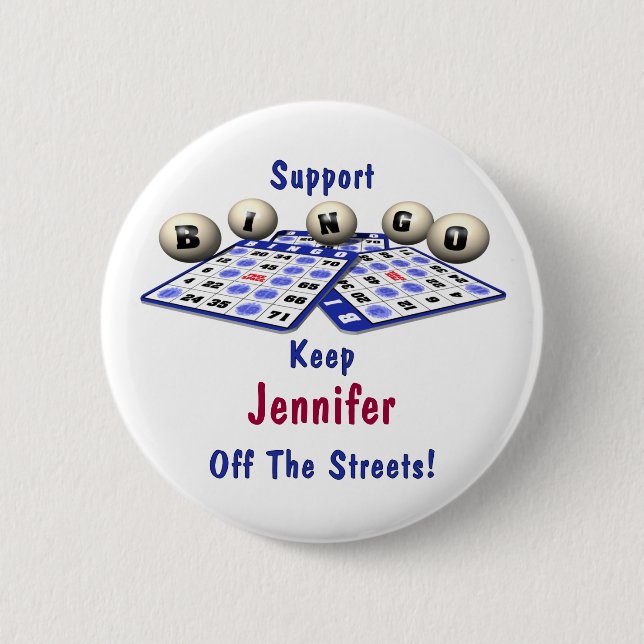 Support Bingo Pinback Button (Front)
