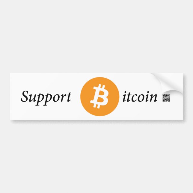 Support Bitcoin Bumper Sticker (Front)