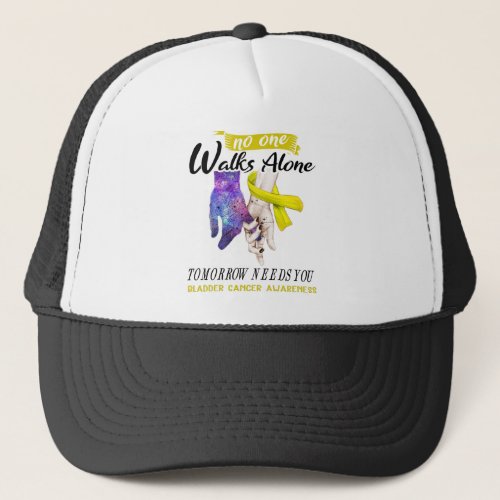 Support Bladder Cancer Awareness Ribbon Gifts Trucker Hat