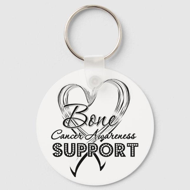 Support Bone Cancer Awareness Keychain (Front)