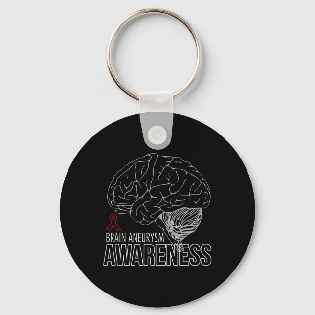 Support Brain Aneurysm Awareness 1 Keychain (Front)