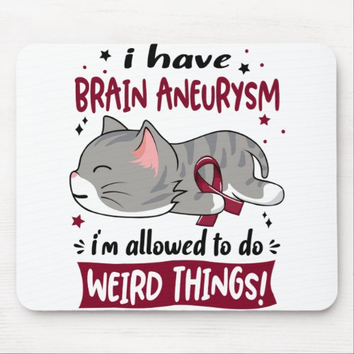 Support Brain Aneurysm Awareness Ribbon Gifts Mouse Pad