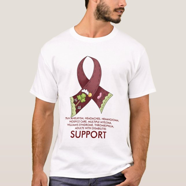 SUPPORT, BRAIN ANEURYSM, HEADACHES, HE... T-Shirt (Front)