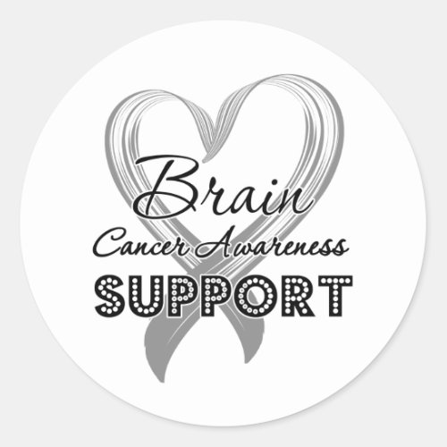 Support Brain Cancer Awareness Classic Round Sticker