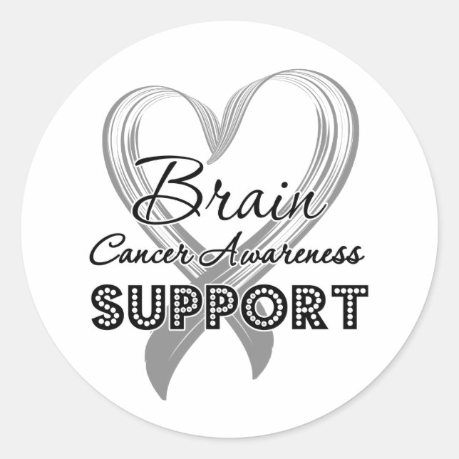 Support Brain Cancer Awareness Classic Round Sticker (Front)
