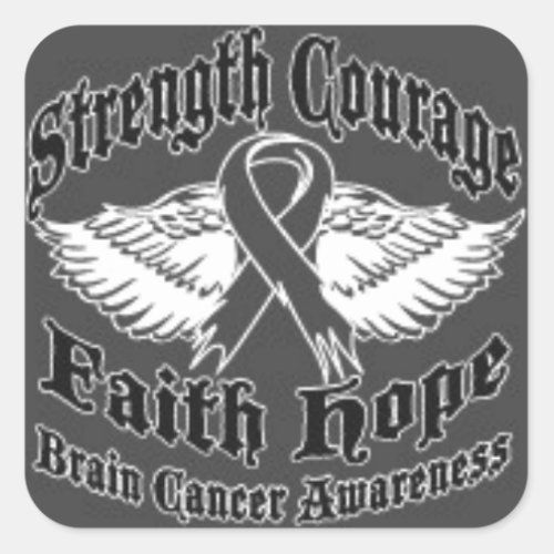 Support Brain Cancer awareness Square Sticker