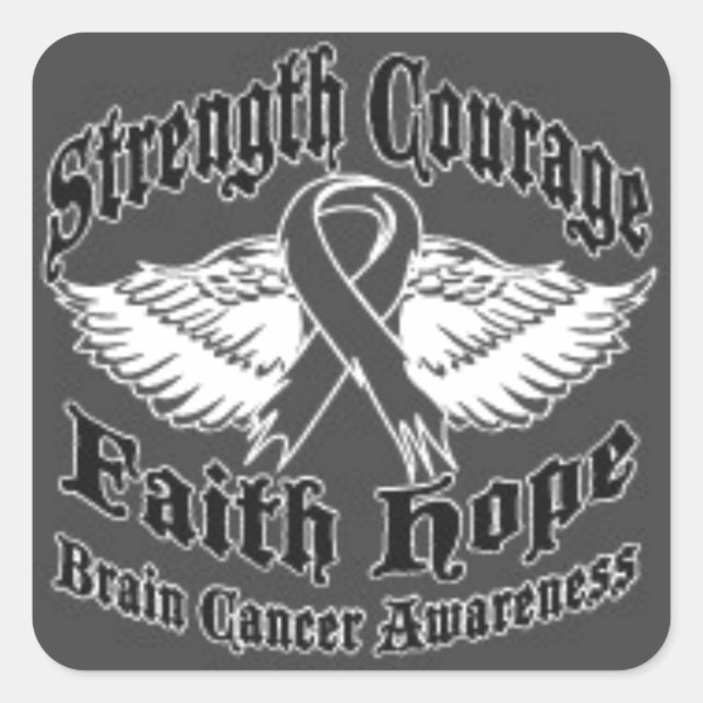 Support Brain Cancer awareness Square Sticker (Front)