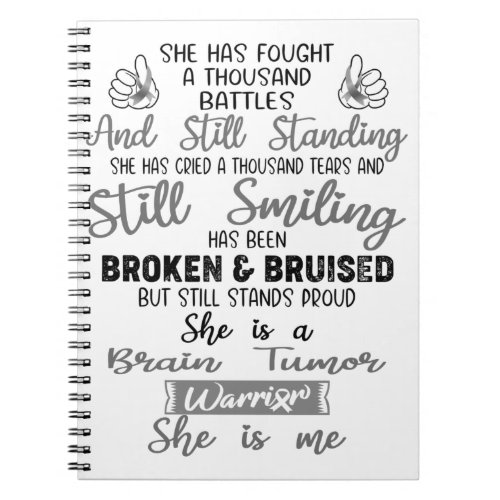 Support Brain Tumor Warrior Gifts Notebook