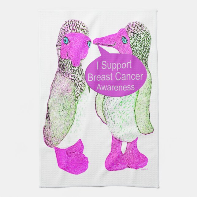 Support Breast Cancer Awareness Kitchen Towel (Vertical)