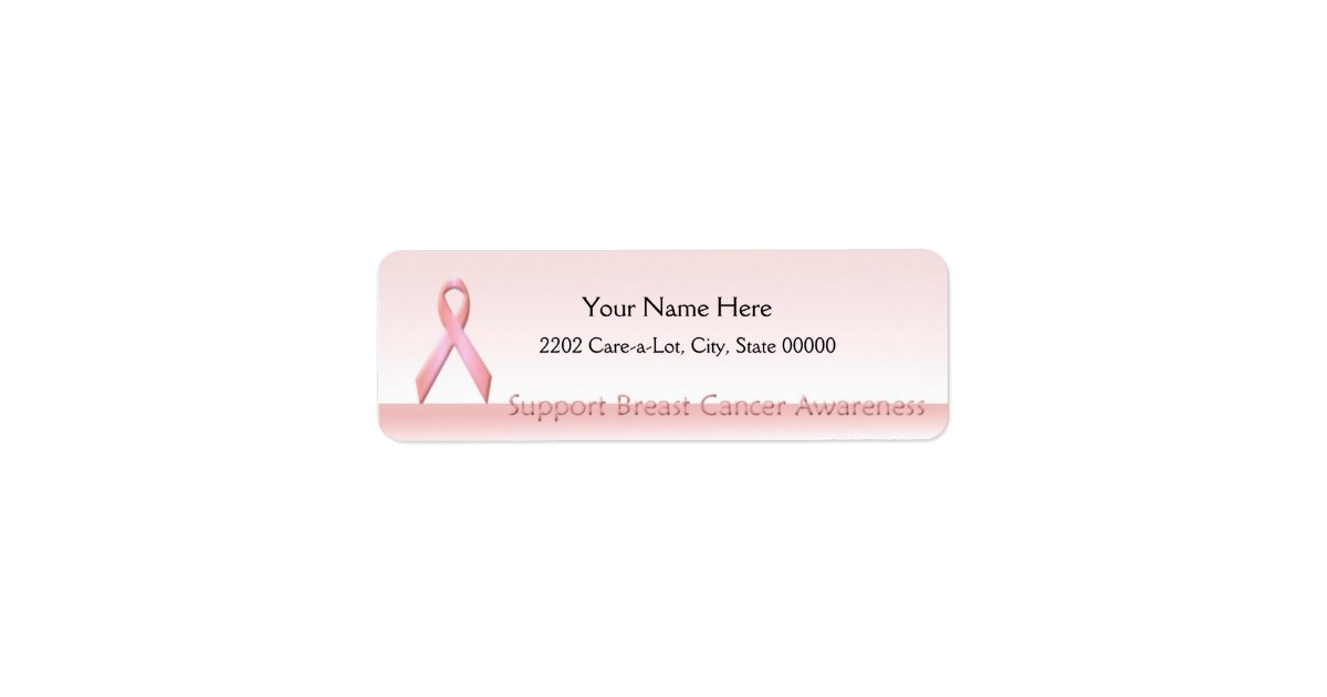 Support Breast Cancer Awareness Return Address Label | Zazzle.com