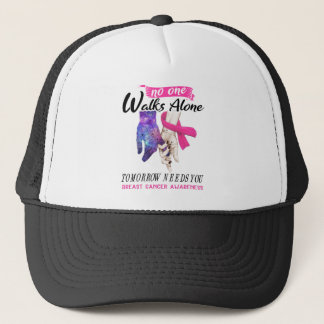 Support Breast Cancer Awareness Ribbon Gifts Trucker Hat