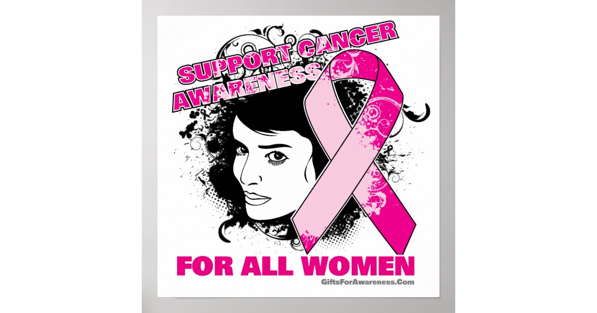 Support Breast Cancer Awareness - Women Poster | Zazzle.com