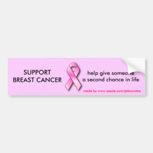 SUPPORT BREAST CANCER Bumper Sticker. Sticker