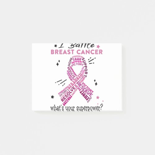 Support Breast Cancer Warrior Gifts Post_it Notes