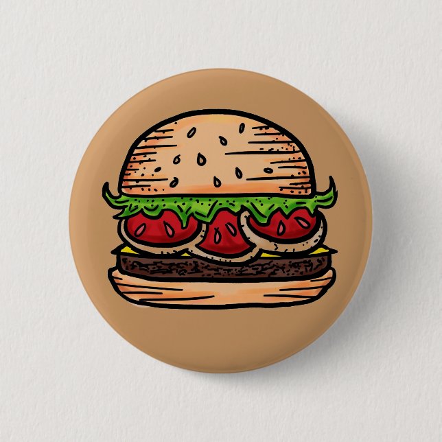 Support burgers humor button (Front)