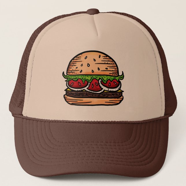 Support burgers humor hat (Front)