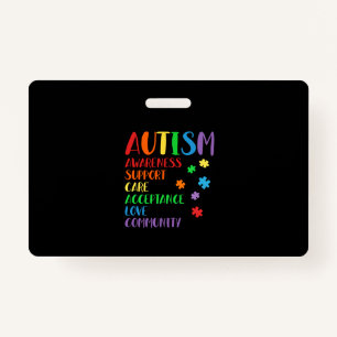 Support Care Acceptance Ally Autism Awareness Badge