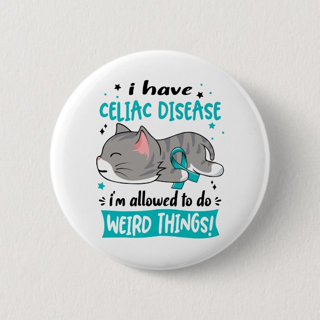 Support Celiac Disease Awareness Ribbon Gifts Button (Front)