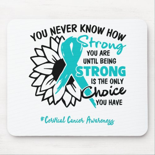 Support Cervical Cancer Awareness Ribbon Gifts Mouse Pad