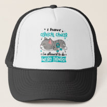 Support Cervical Cancer Awareness Ribbon Gifts Trucker Hat