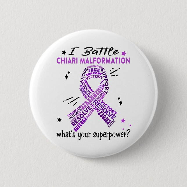 Support Chiari Malformation Warrior Gifts Button (Front)
