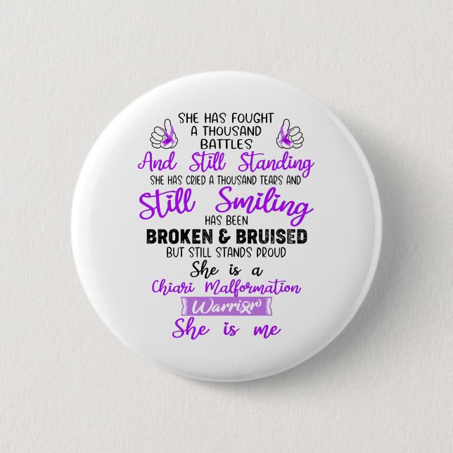 Support Chiari Malformation Warrior Gifts Button (Front)