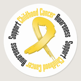 Support Childhood Cancer Awareness Classic Round Sticker