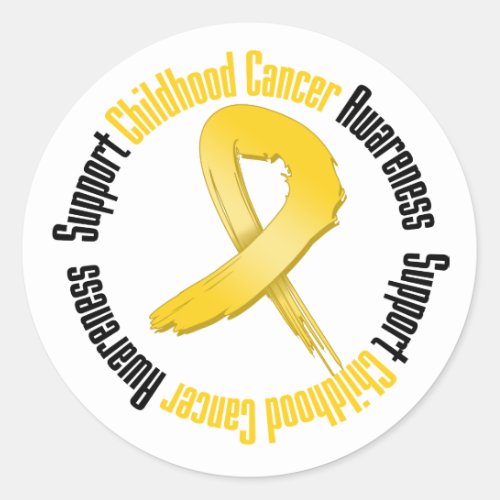 Support Childhood Cancer Awareness Classic Round Sticker