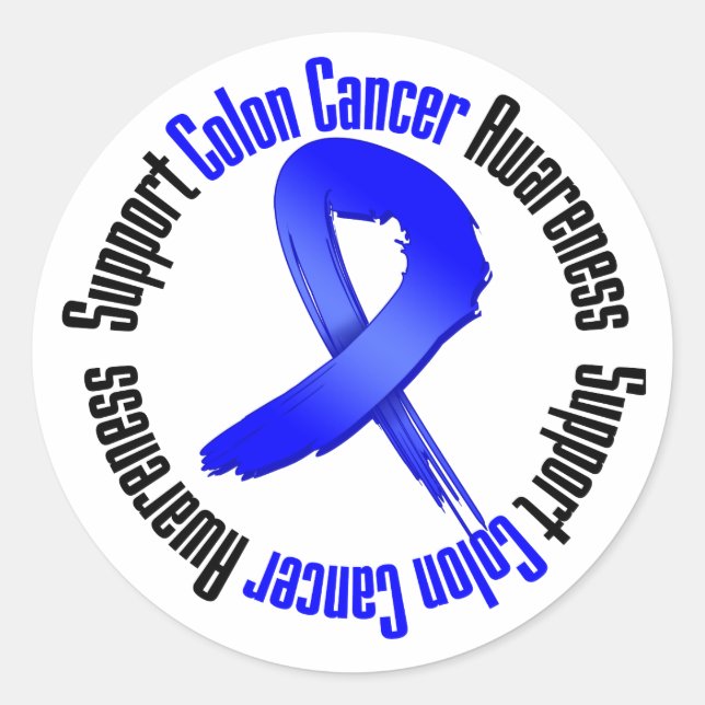 Support Colon Cancer Awareness Classic Round Sticker (Front)