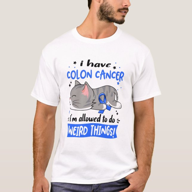 Support Colon Cancer Awareness Ribbon Gifts T-Shirt (Front)