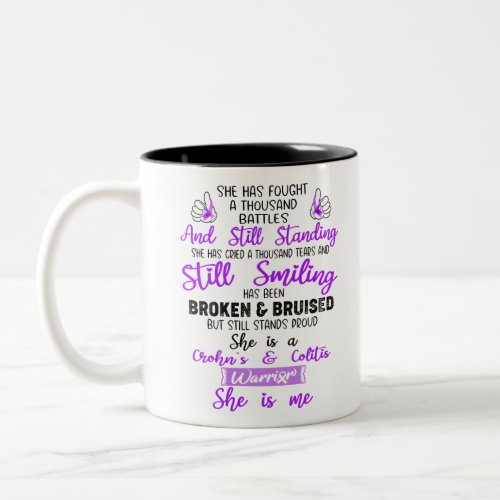 Support Crohns  Colitis Warrior Gifts Two_Tone Coffee Mug