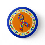 Support Cure Advocate Autism Pinback Button