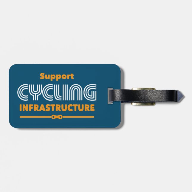 Support Cycling Infrastructure Luggage Tag (Back Horizontal)