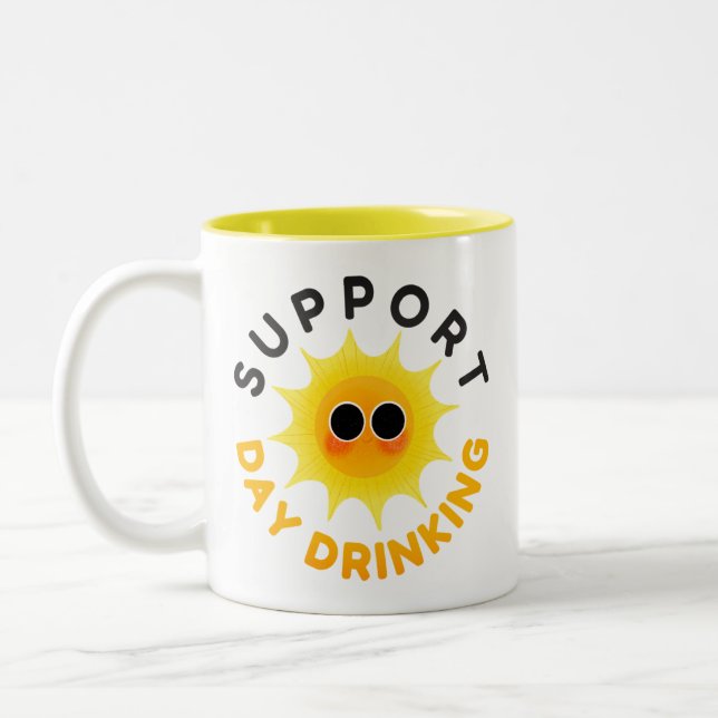 Support Day Drinking Funny Sunshine Mug (Left)