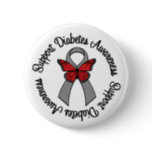 Support Diabetes Awareness Butterfly Ribbon Button