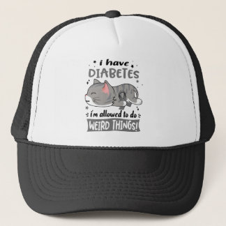 Support Diabetes Awareness Ribbon Gifts Trucker Hat
