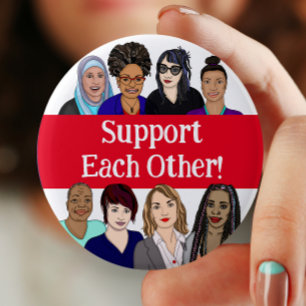 Support Each Other Women's Day Pins