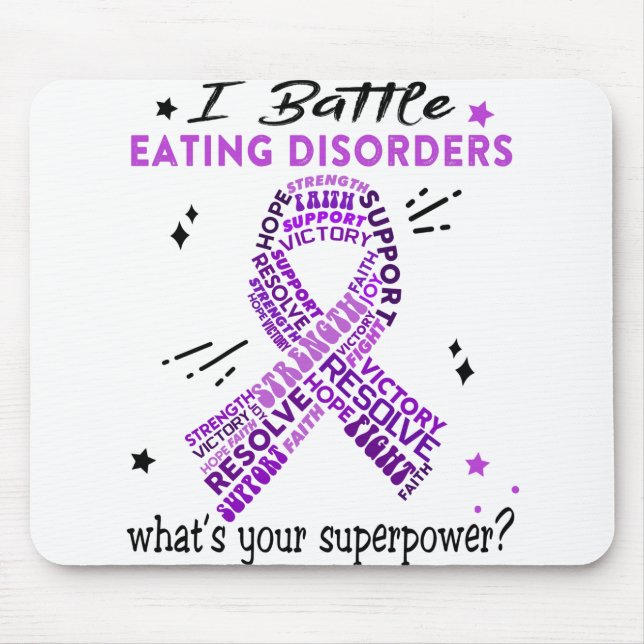 Support Eating disorders Warrior Gifts Mouse Pad (Front)