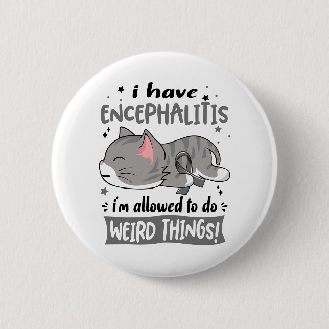 Support Encephalitis Awareness Ribbon Gifts Button (Front)