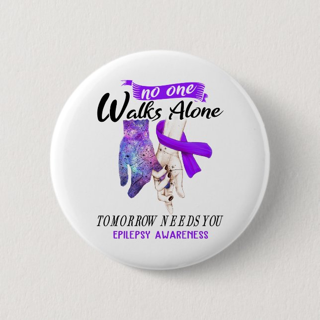 Support Epilepsy Awareness Ribbon Gifts Button (Front)