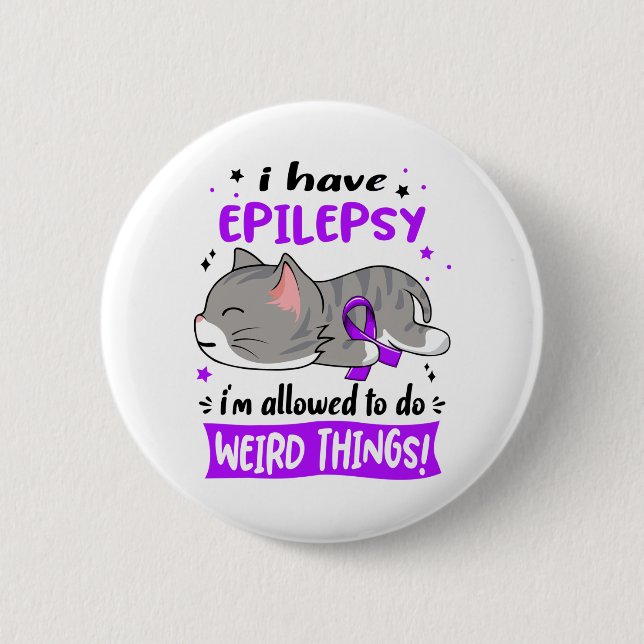 Support Epilepsy Awareness Ribbon Gifts Button (Front)