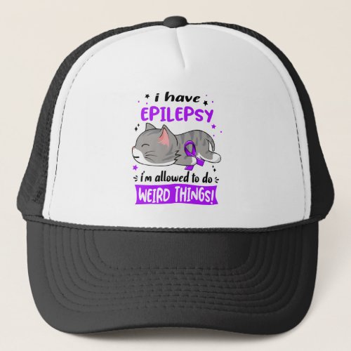 Support Epilepsy Awareness Ribbon Gifts Trucker Hat