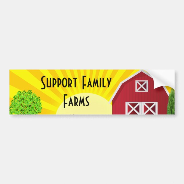 Support Family Farms Bumper Sticker (Front)